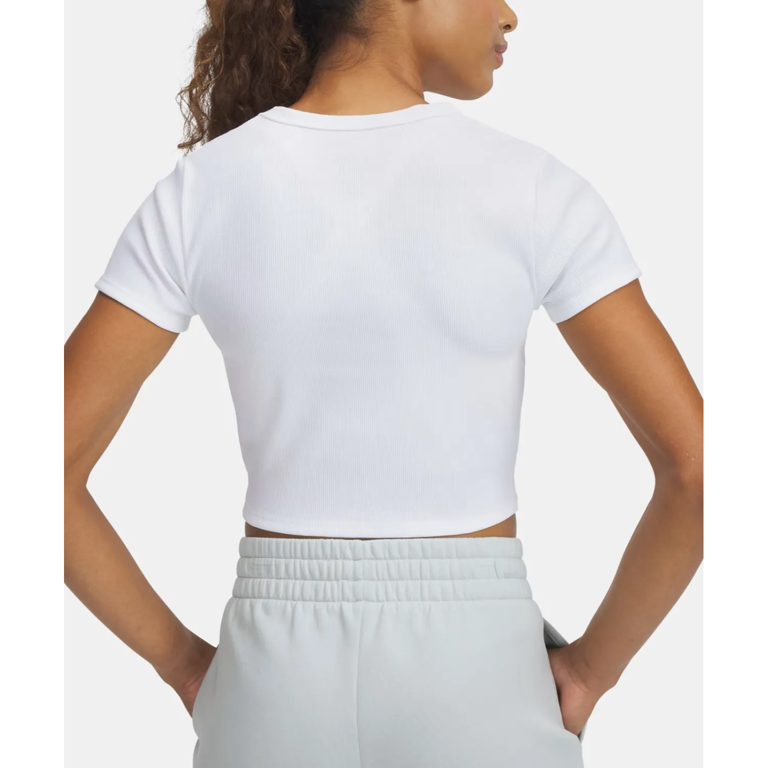 UA Rival Rib Camiseta baby Wht