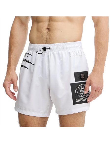 PLEIN SPORT PLANET MEDIUM BOARDSHORT WHT