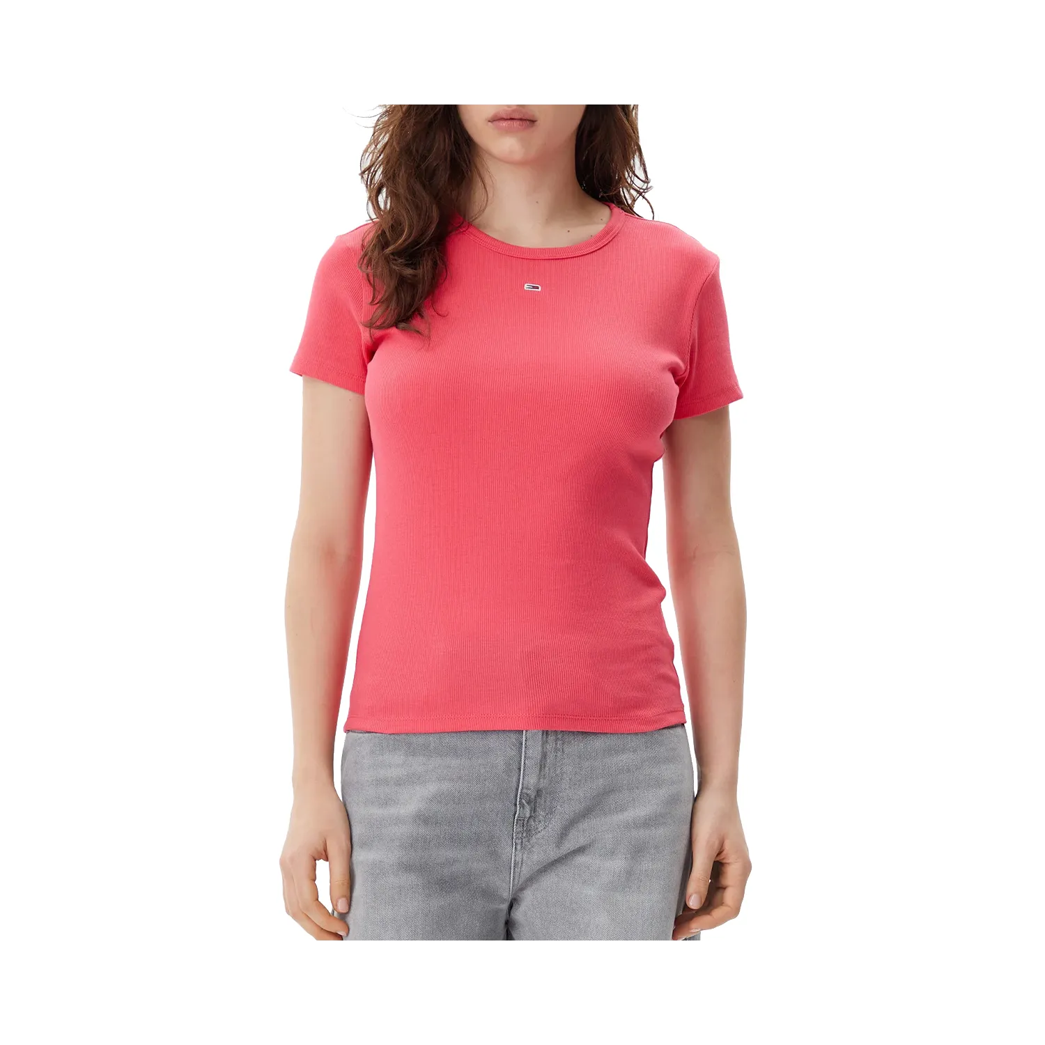 TH Camiseta slim acanalada de cuello redondo 