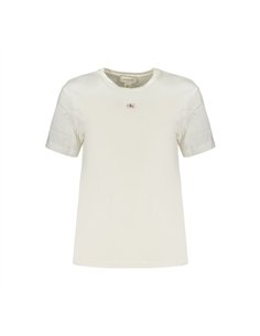 CK TSHIRT MID LOGO WOMAN WHT