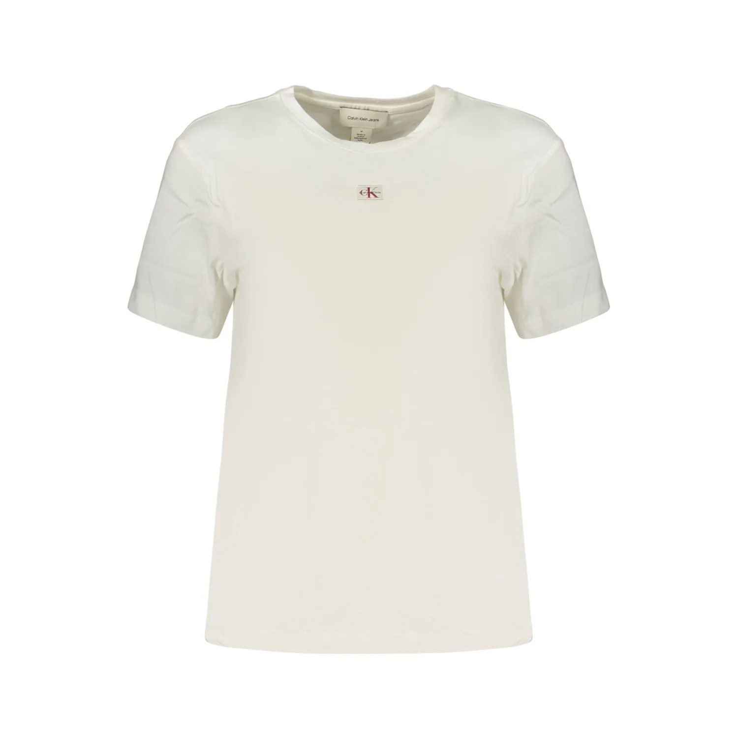 CK TSHIRT MID LOGO WOMAN WHT
