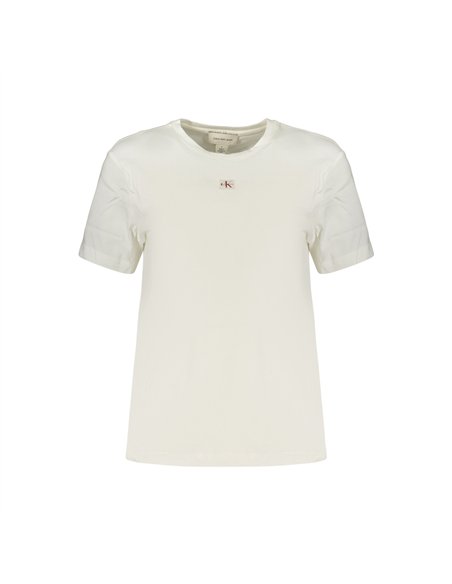 CK TSHIRT MID LOGO WOMAN WHT