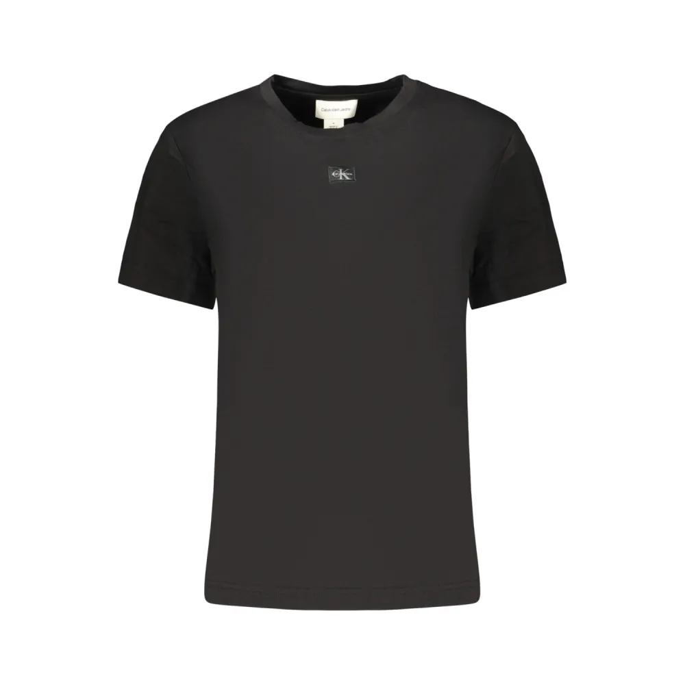 CK TSHIRT MID LOGO WOMAN BLK