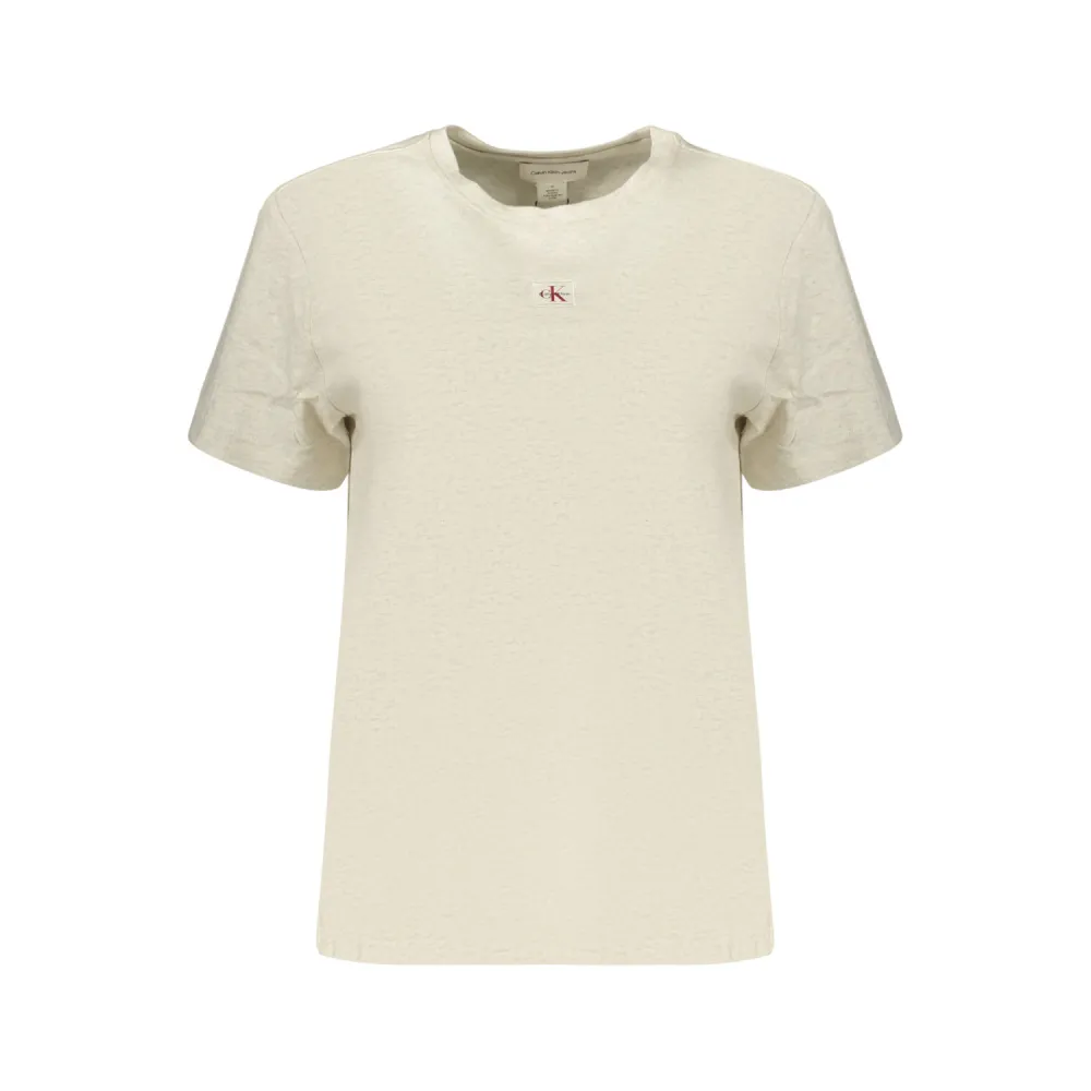 CK TSHIRT MID LOGO WOMAN GRY