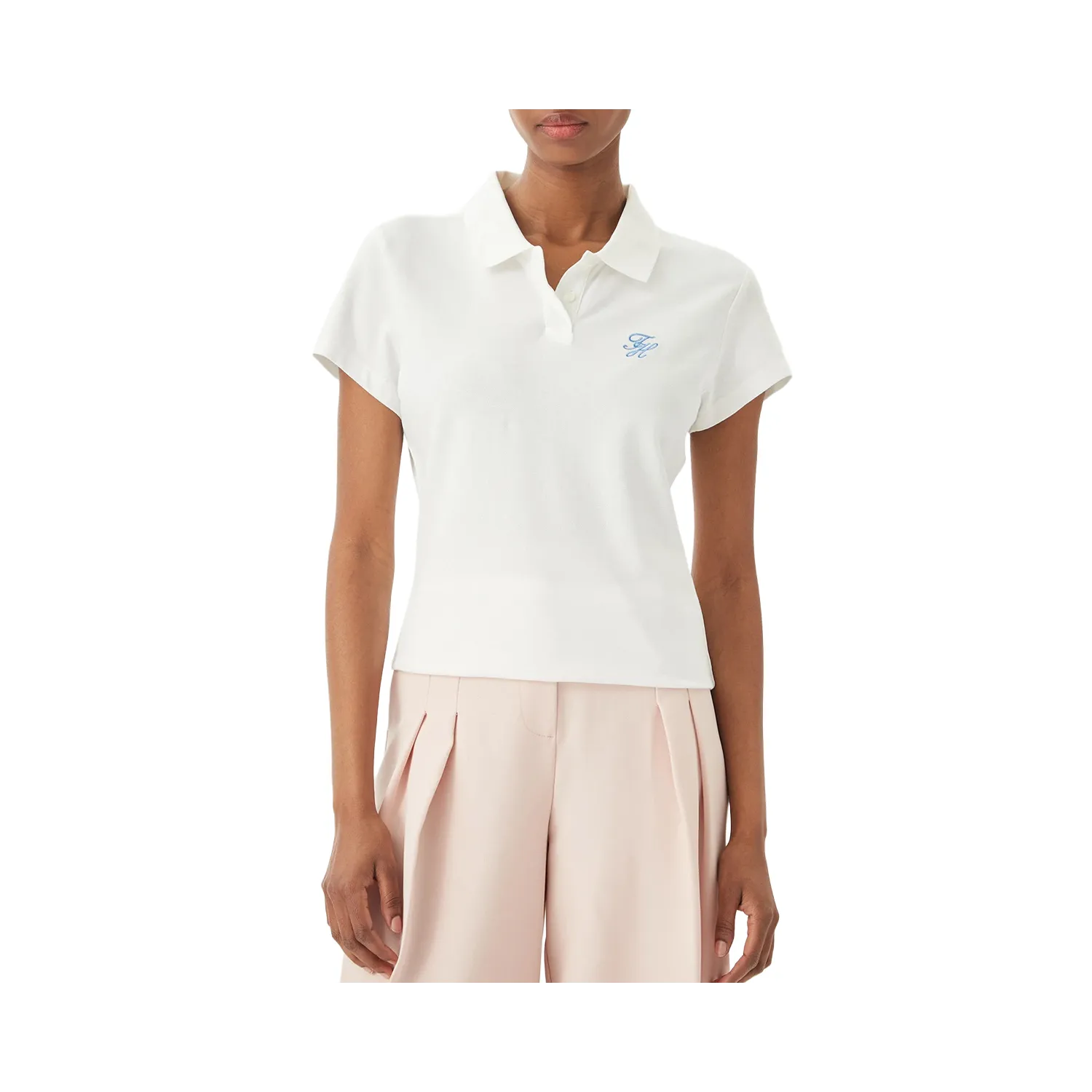 TH SCRIPT SLIM SS POLO WHT