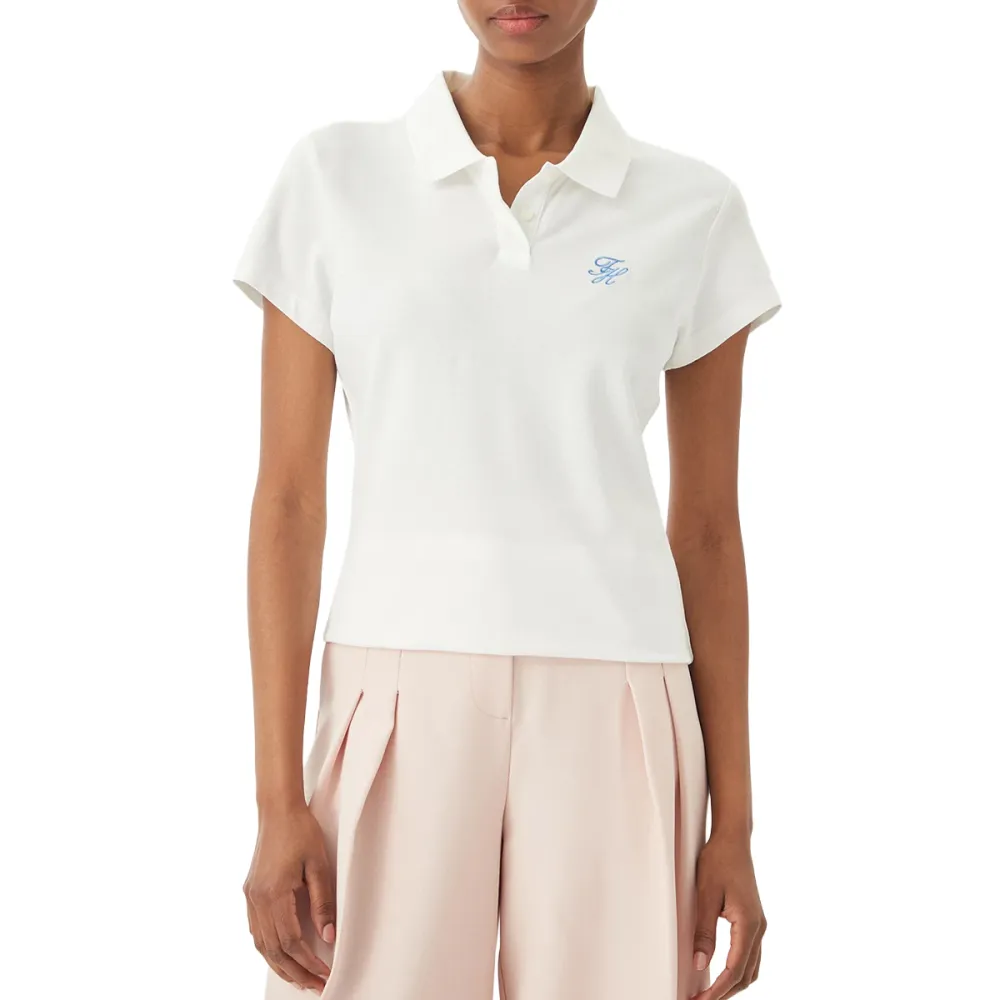TH SCRIPT SLIM SS POLO WHT