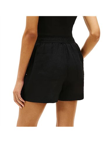 TH  ESS LINEN PULL ON SHORTS BLK 