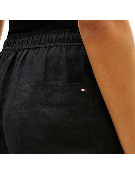 TH  ESS LINEN PULL ON SHORTS BLK 