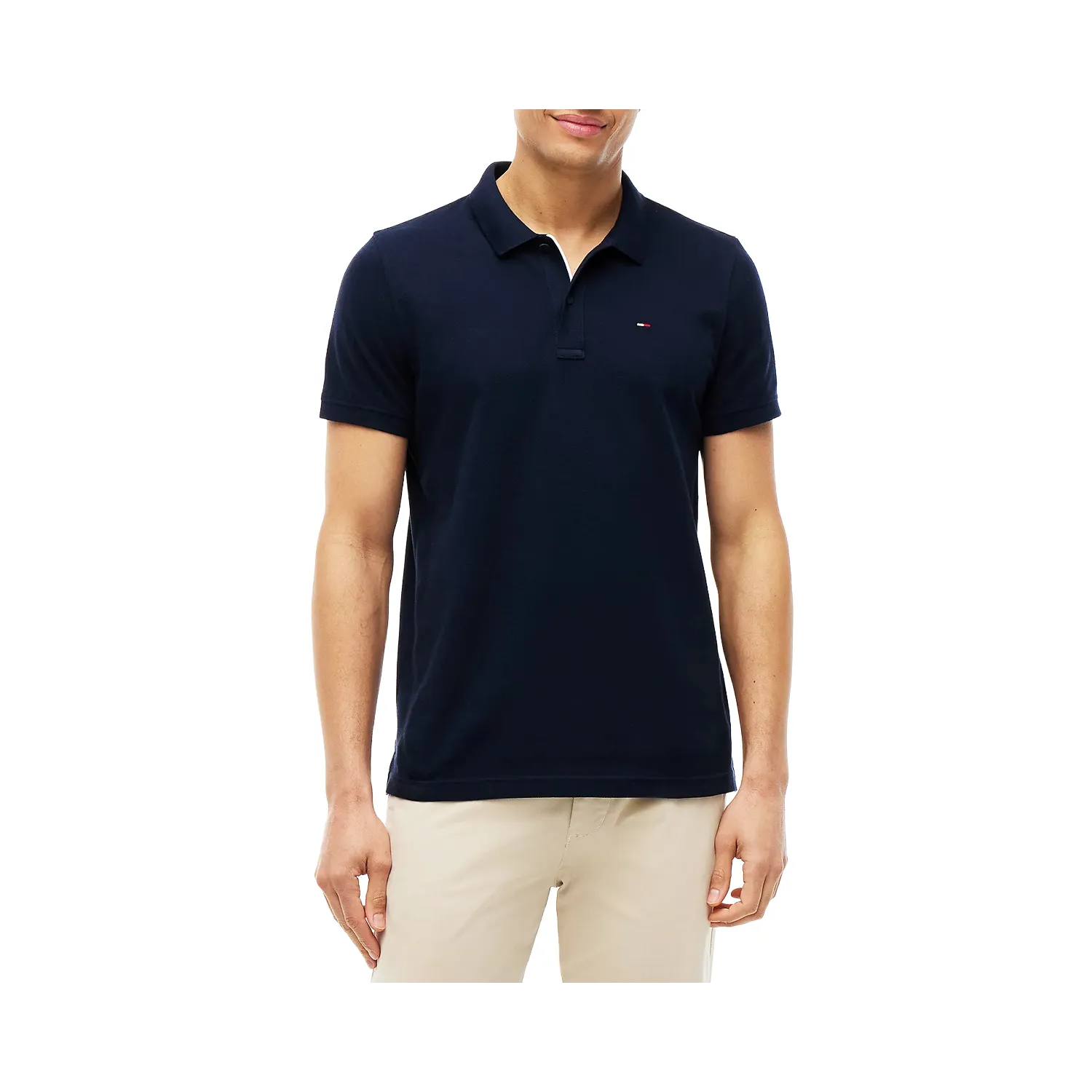 Tommy TJM SLIM PLACKET POLO NAVY