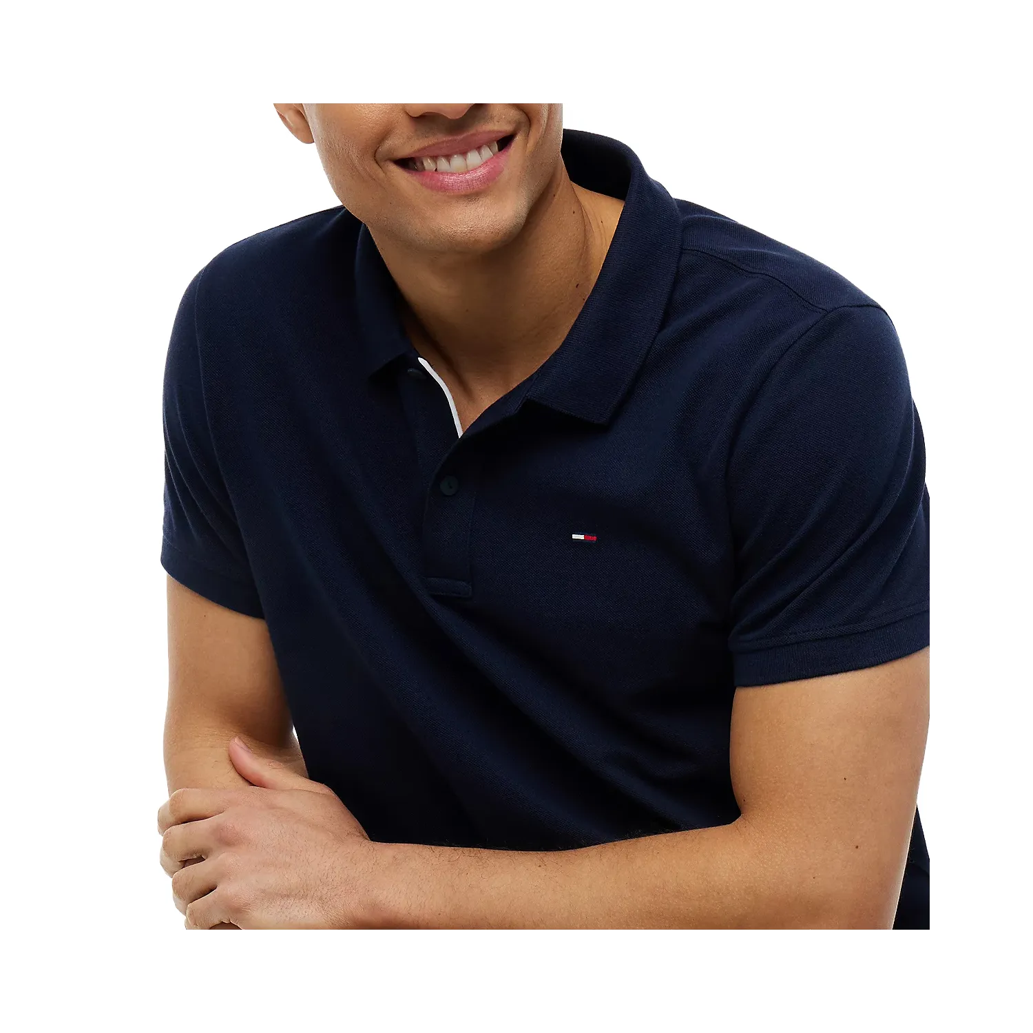 Tommy TJM SLIM PLACKET POLO NAVY