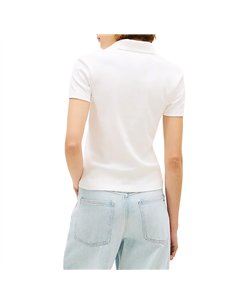 TH GOLD BUTTON SLIM SS WHT 2