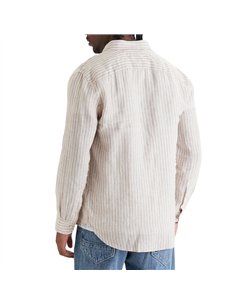 TH CAMISA  LINEN BENGAL STRIPE BEIGE 2
