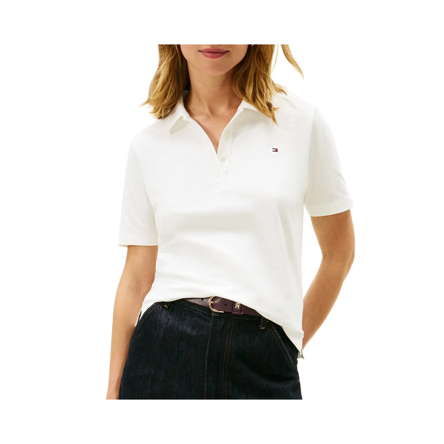 TH  MUEJR 1985 REG PIQUE POLO WHT