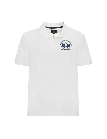 LA MARTINA POLO SS 30/1 COTTON PIQUE WHT
