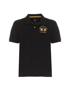 LA MARTINA POLO SS 30/1 COTTON PIQUE BLK