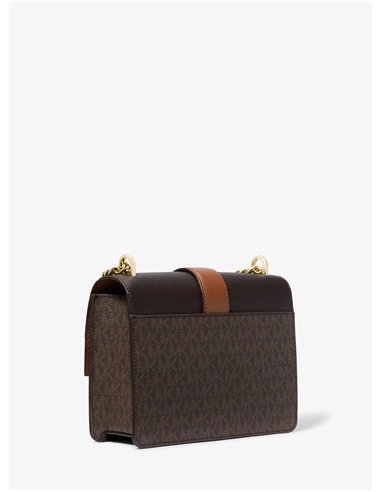 MK GREENWICH SM FLAP XBODY BROWN