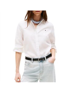 TH Camisa de lino puro de corte amplio 
