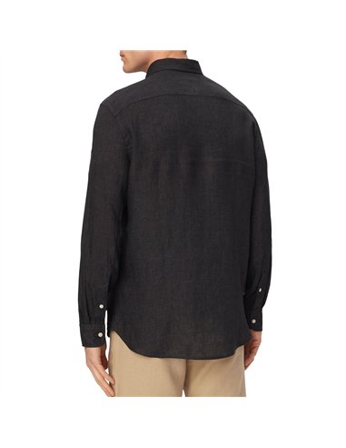 TH Camisa regular de lino NEGRO