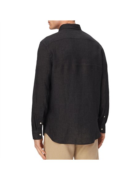 TH Camisa regular de lino NEGRO