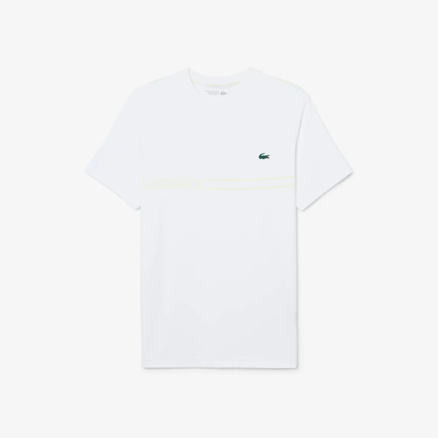 LACOSTE Camiseta deportiva estampada Ultra-Dry WHT