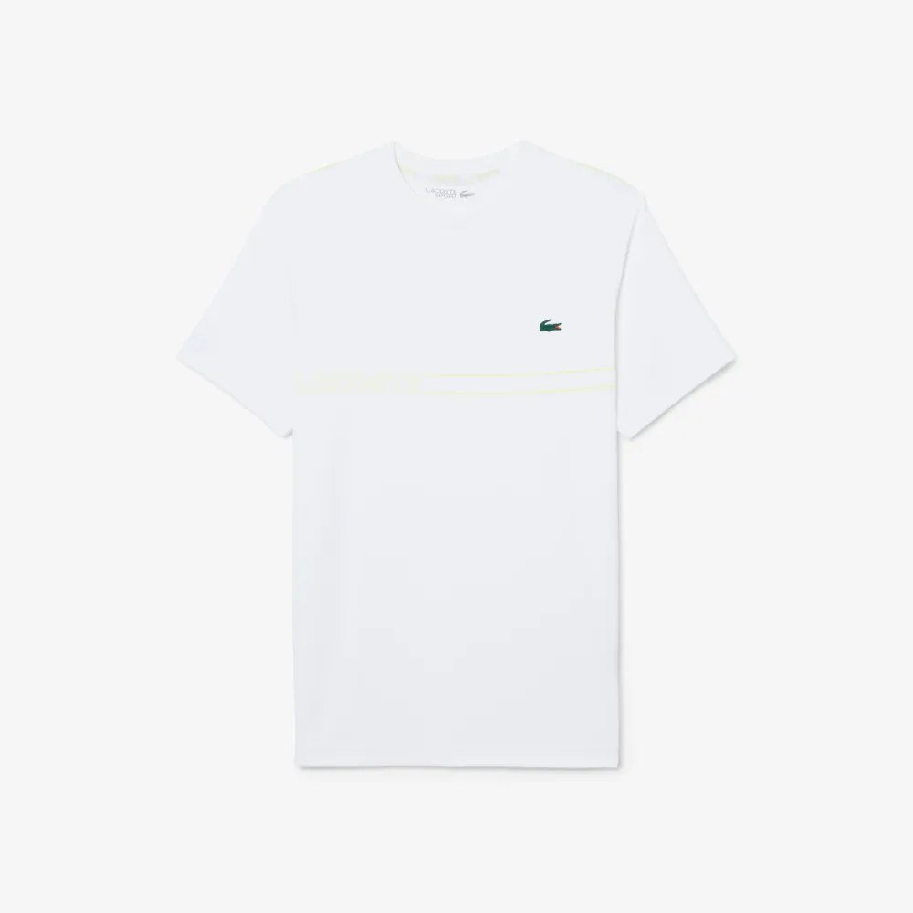 LACOSTE Camiseta deportiva estampada Ultra-Dry WHT