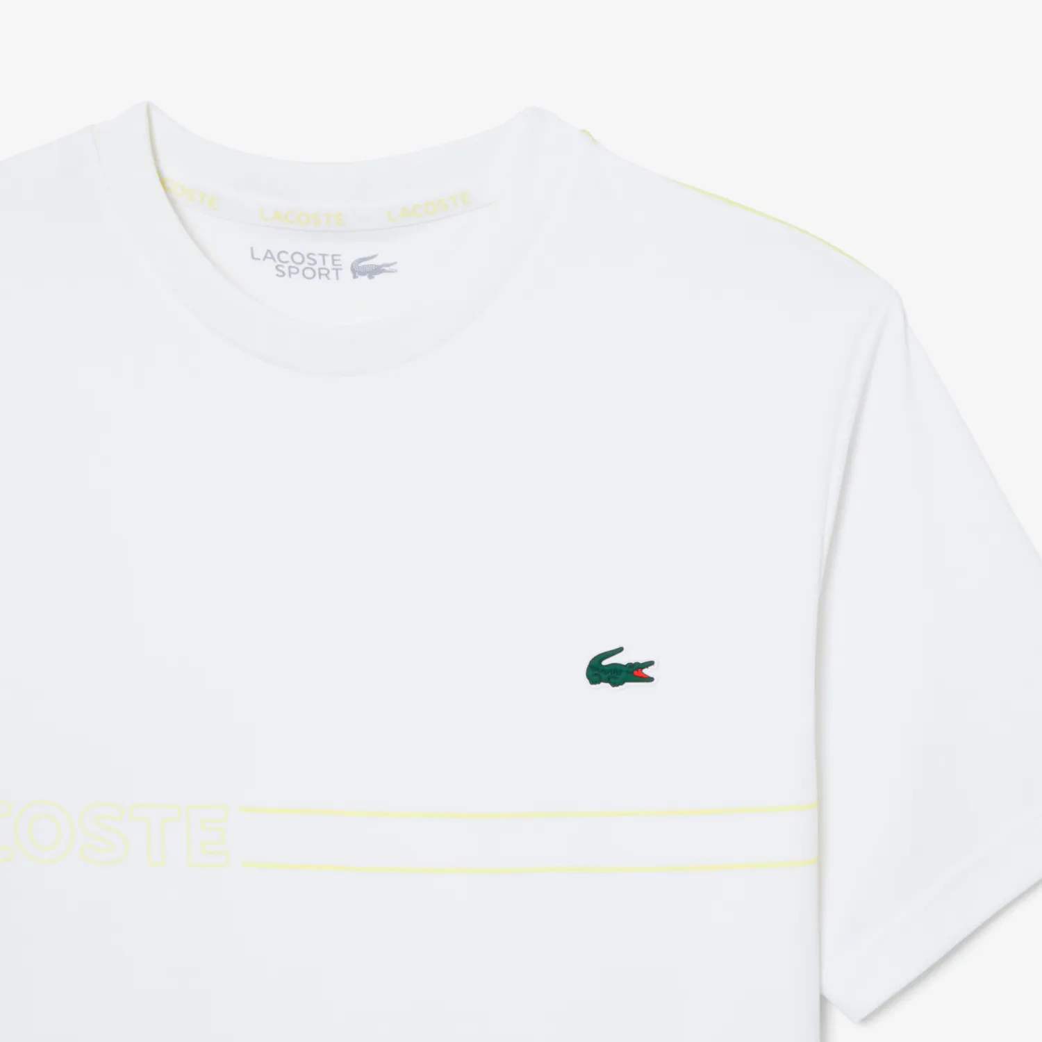 LACOSTE Camiseta deportiva estampada Ultra-Dry WHT