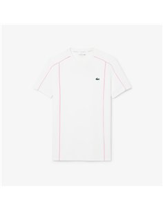LACOSTE Camiseta deportiva estampada Ultra-Dry WHT