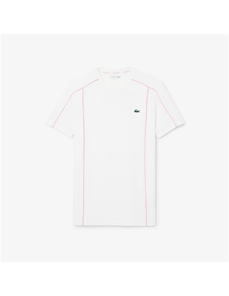 LACOSTE Camiseta deportiva estampada Ultra-Dry WHT