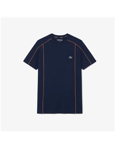LACOSTE Camiseta deportiva con ribete en contraste Ultra-Dry NAVY