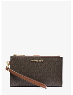 MK JST DOUBLE ZIP WERSTLT BROWN