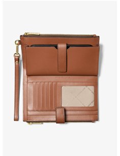 MK JST DOUBLE ZIP WERSTLT BROWN 2
