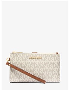 MK JST DOUBLE ZIP WERSTLT BROWN