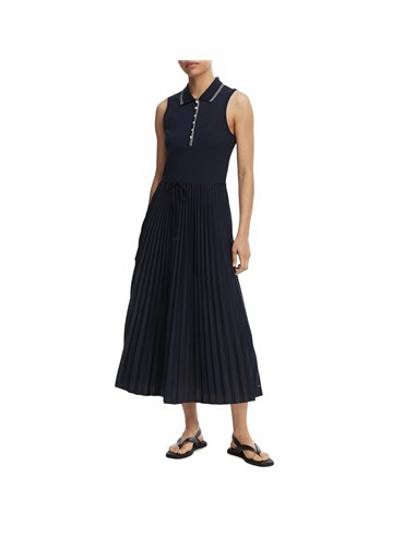TH Vestido midi plisado sin mangas 1985