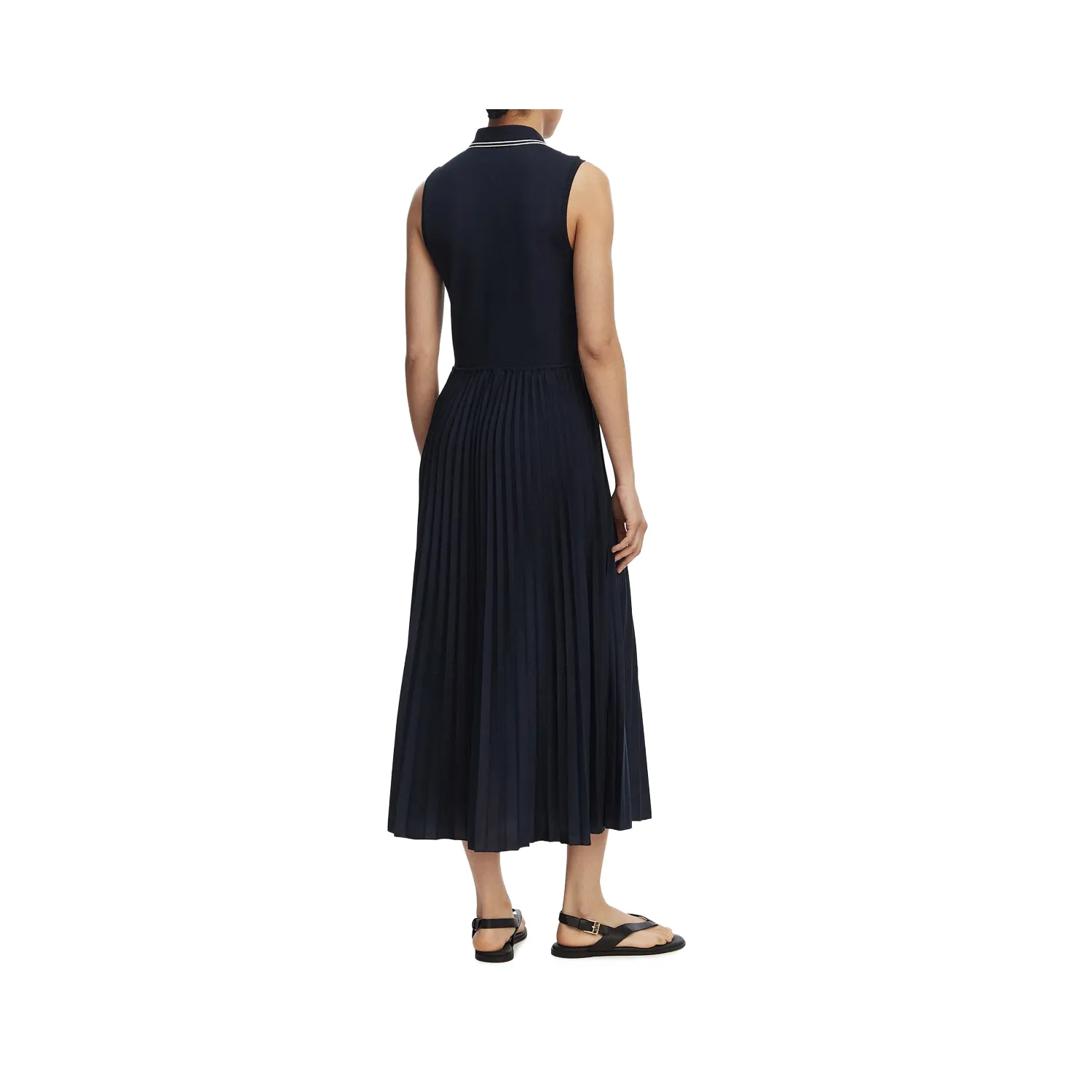 TH Vestido midi plisado sin mangas 1985