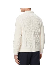 TH JERSEY TJM REG CABLE KNIT WHT 2