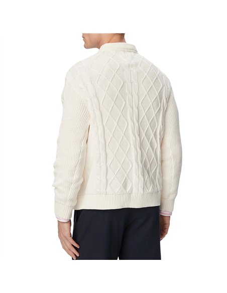 TH JERSEY TJM REG CABLE KNIT WHT