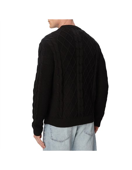 TH JERSEY TJM REG CABLE KNIT BLK