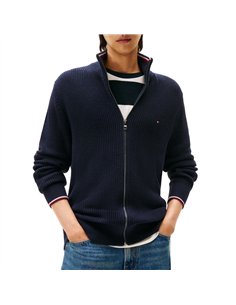 TH RWB RIB ZIP THROUGH NAVY