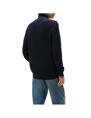 TH RWB RIB ZIP THROUGH NAVY