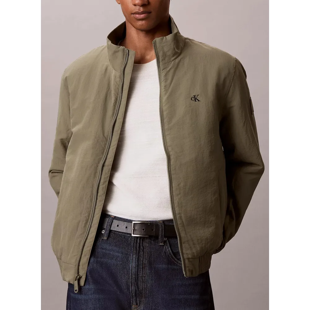 CK Chaqueta de nailon acolchada con cremallerea OLIVE