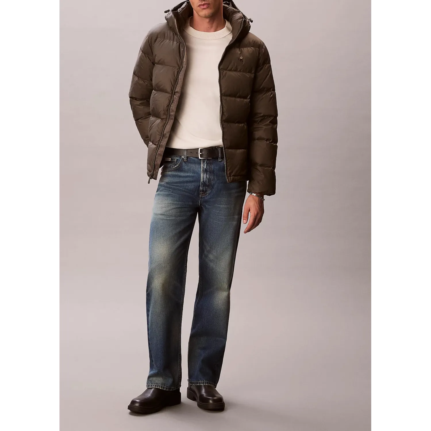 CK Chaqueta de plumas con capucha BRN