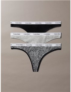 CK Pack de 3 tangas de tiro bajo - Icon Logo Lace 