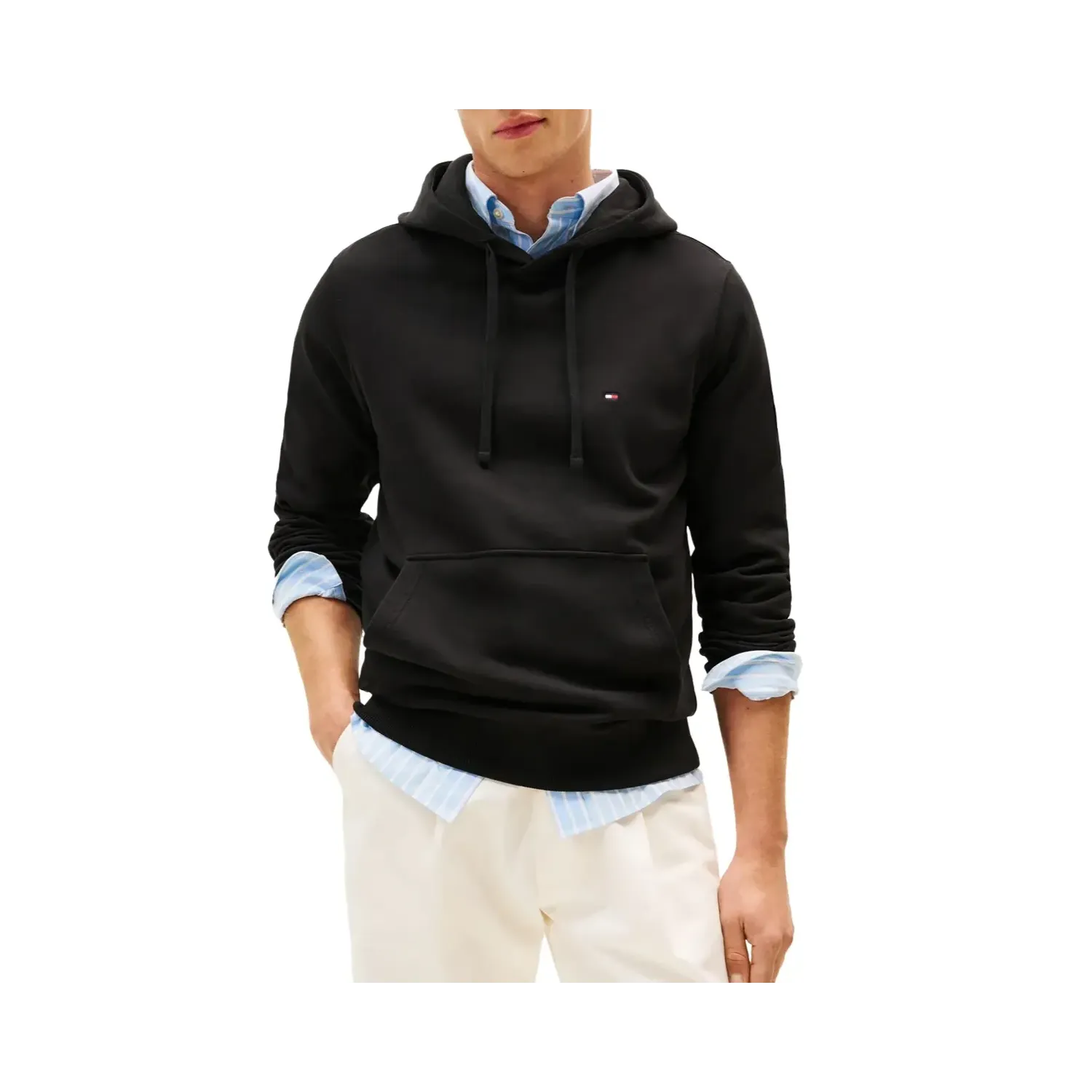 TH Sudadera de felpa con logo bordado BLK