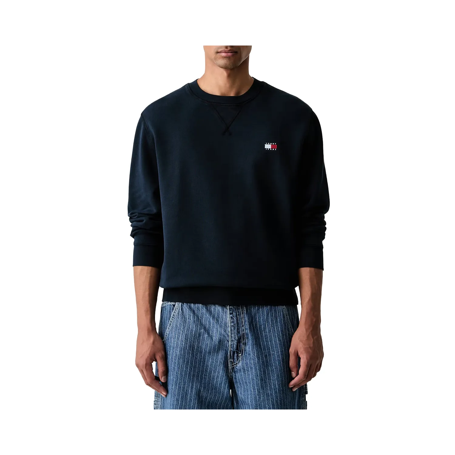 TH Sudadera de felpa con cuello redondo NAVY