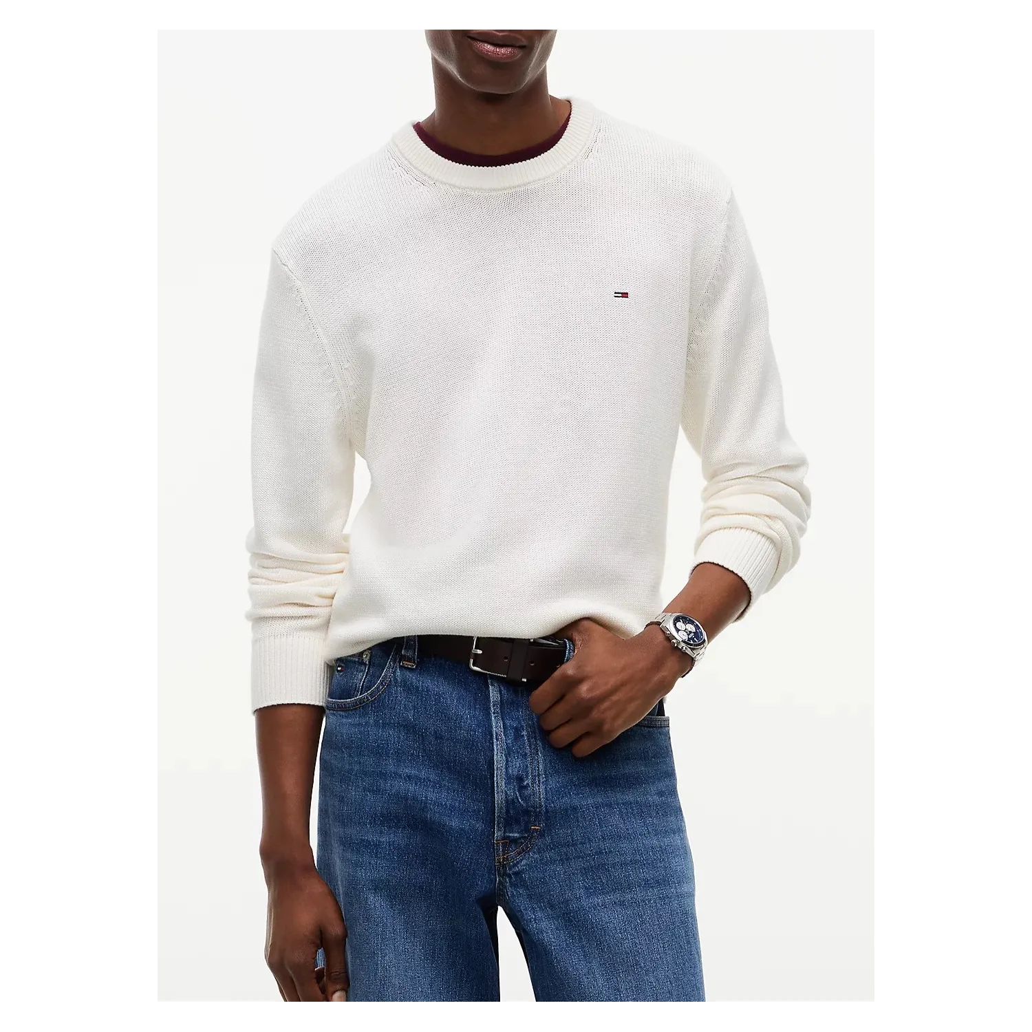TH Jersey texturizado slim con logo WHT