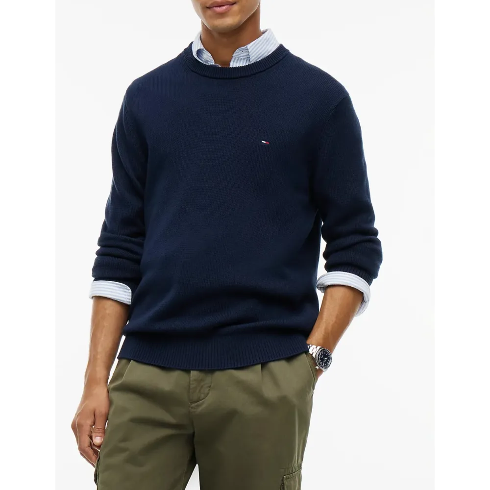 TH Jersey texturizado slim con logo NAVY