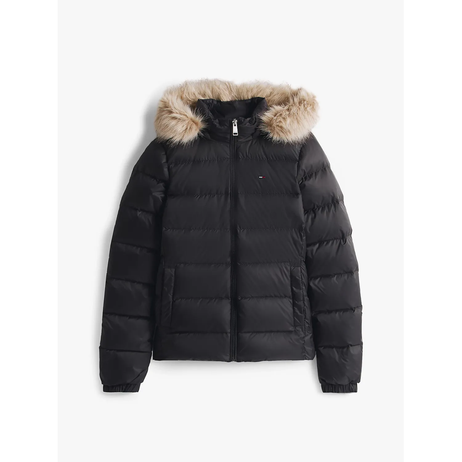 TH Cazadora slim de plumón con capucha BLK