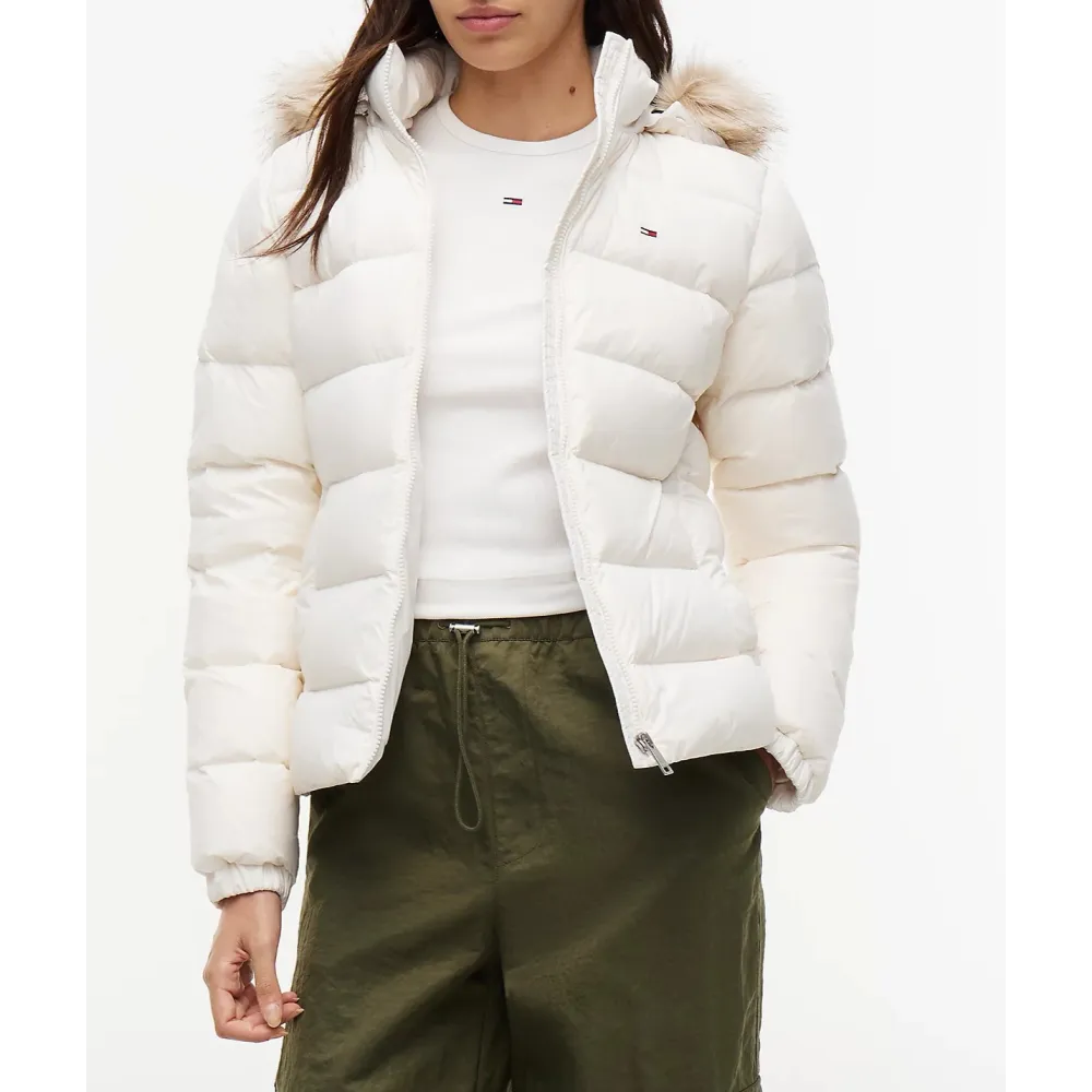 TH Cazadora slim de plumón con capucha WHT