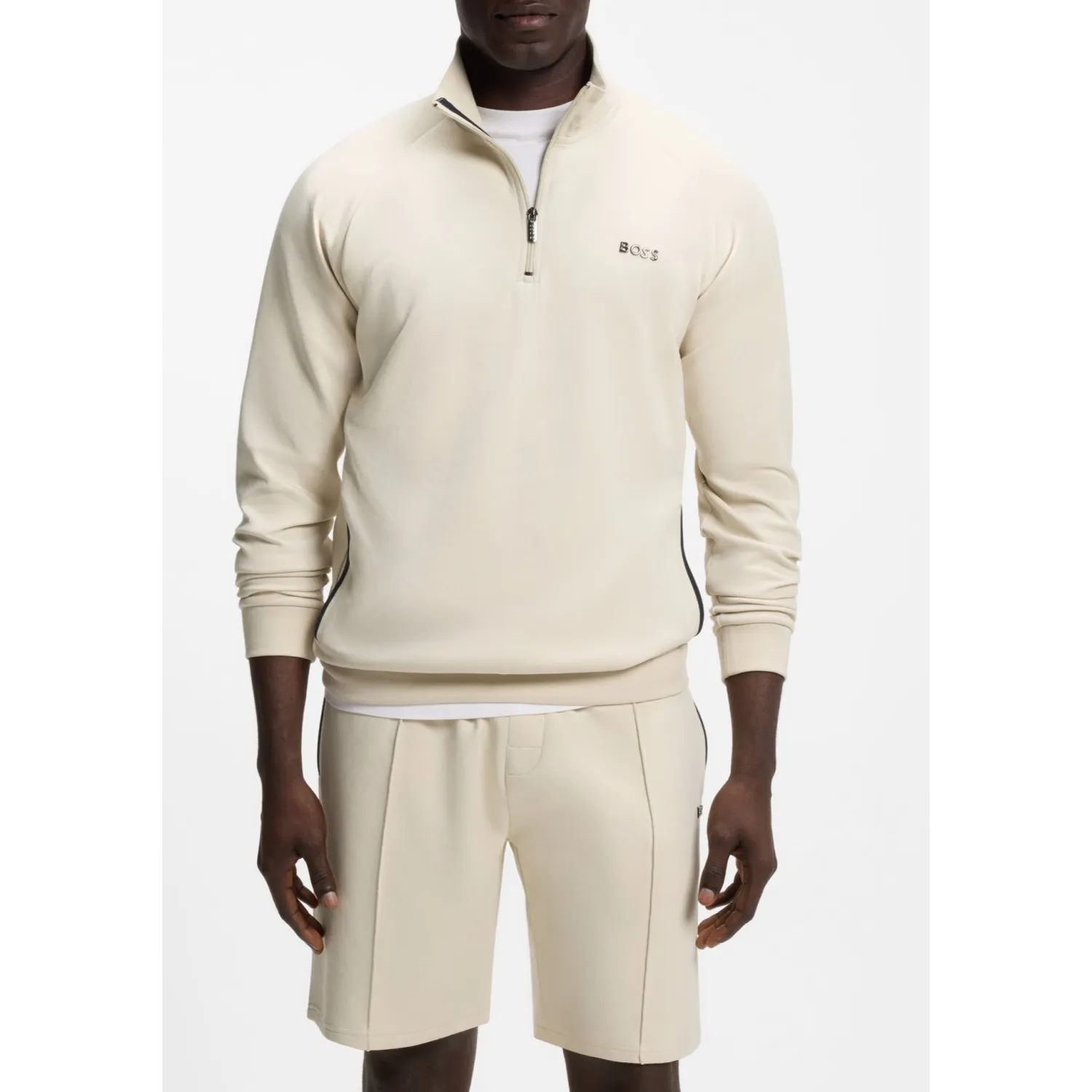 BOSS Sense 1/4 Zip Jacket H BEIGE