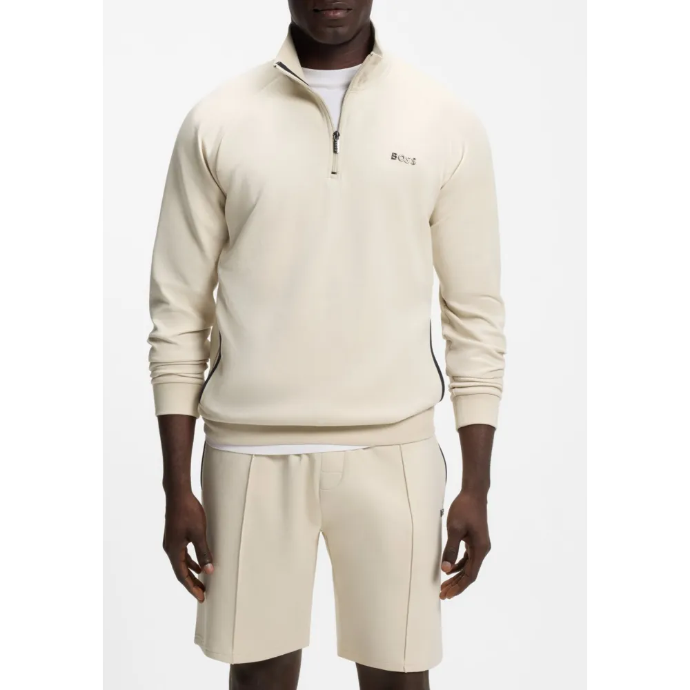 BOSS Sense 1/4 Zip Jacket H BEIGE